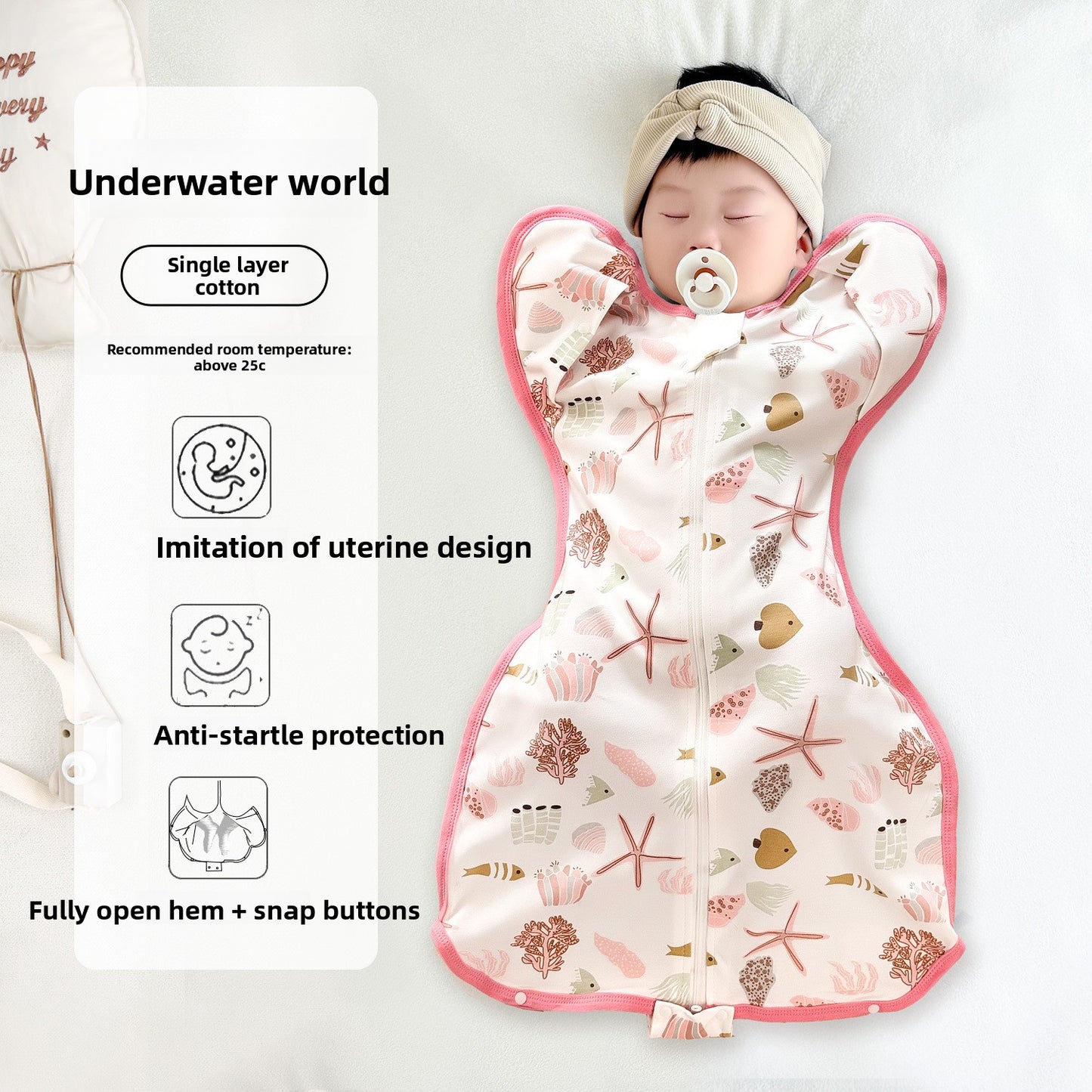 Therabell CradleUp Arms-Up Swaddle Sack